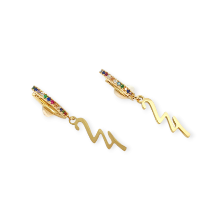 earrings gold steel circle 241